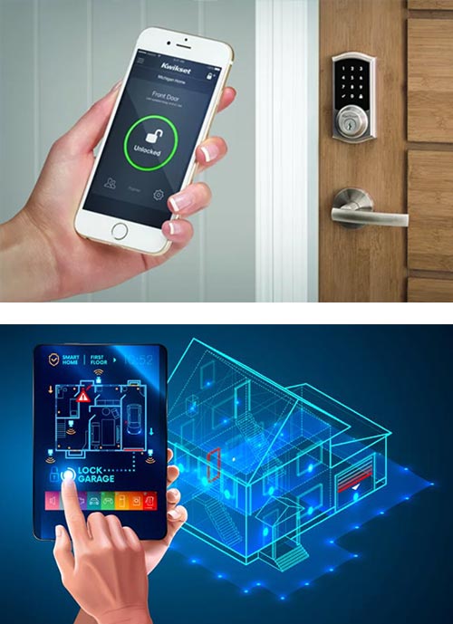 Kwikset smart lock (top) and smart home automation (bottom)