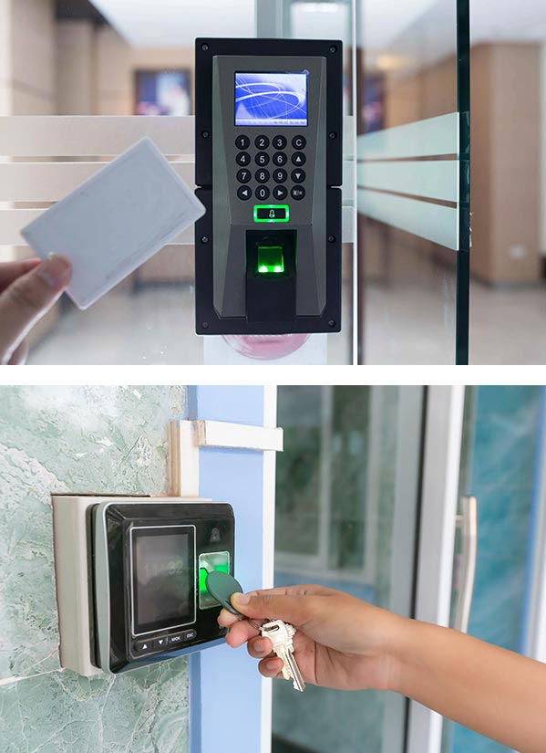 access control keycard reader (top) and fob reader (bottom)